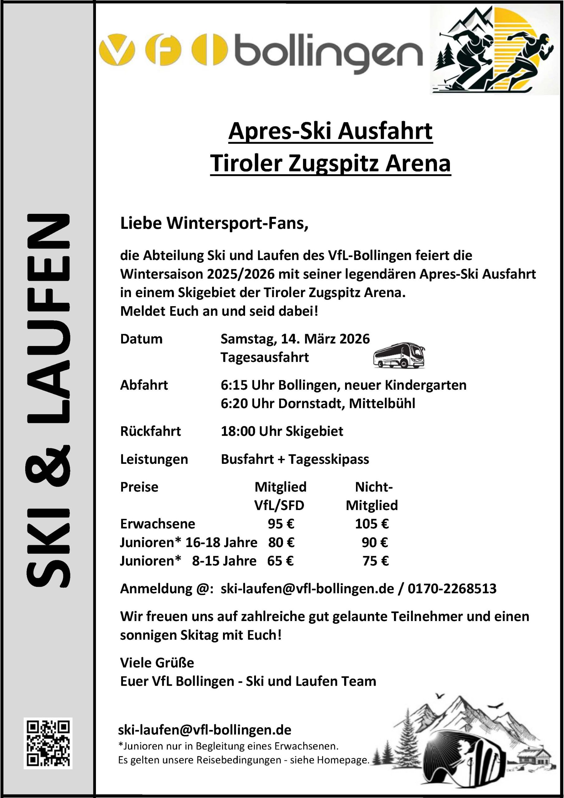 Ski und Laufen - Apres-Ski Ausfahrt